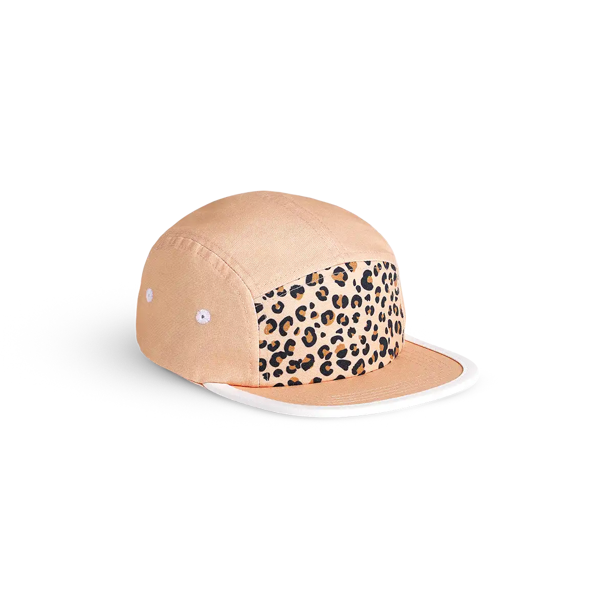 packshot casquette anti-uv enfant bébé casquette léopard abricot