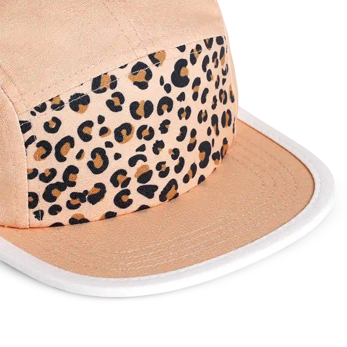 packshot casquette anti-uv enfant bébé casquette léopard abricot