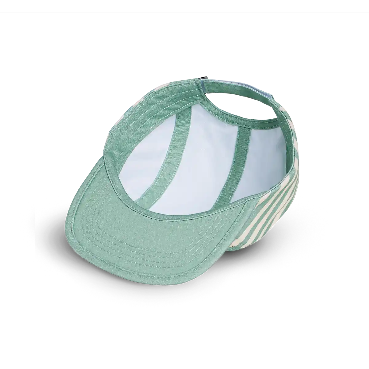 packshot casquette anti-uv enfant bébé casquette rayée sauge