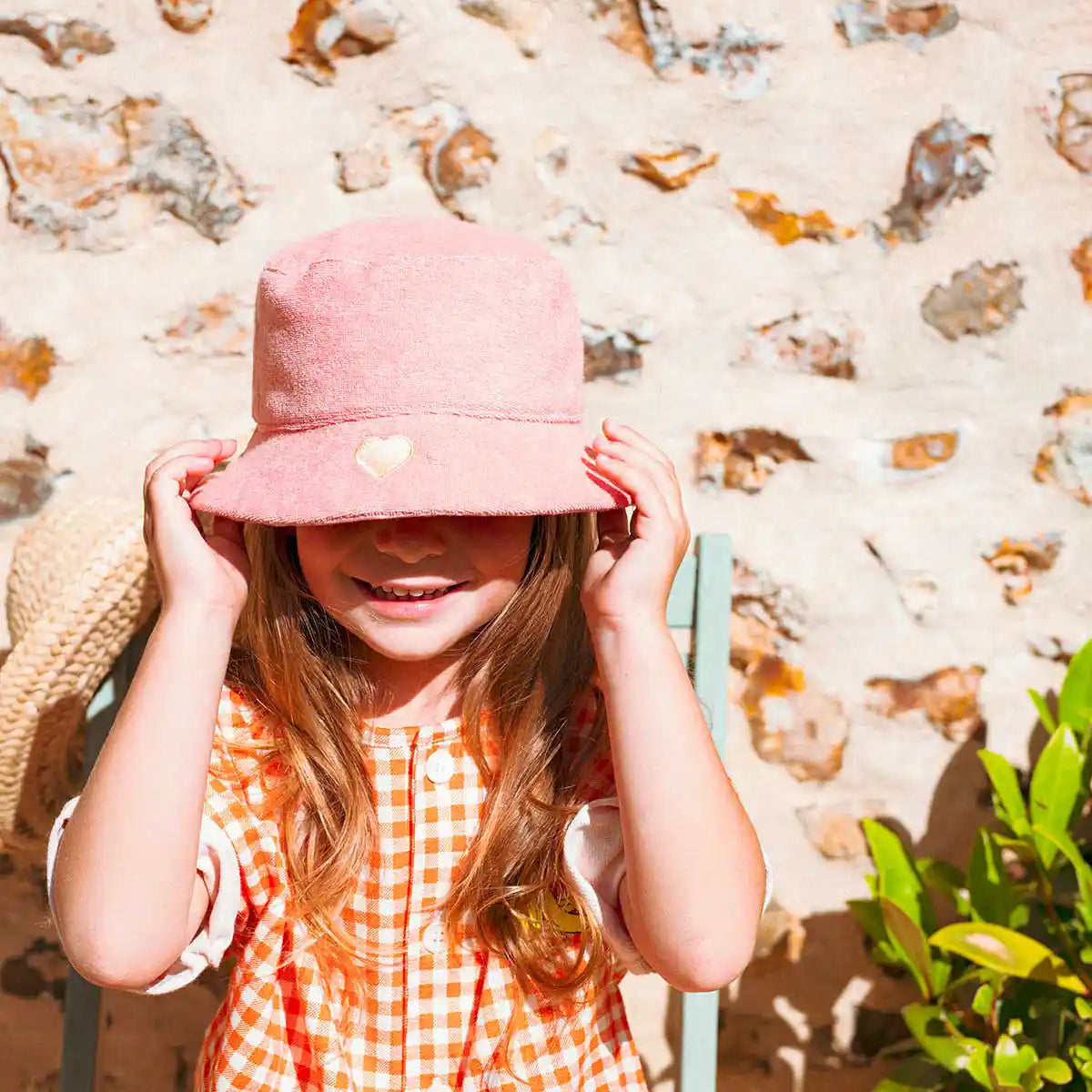 bob anti-uv enfant bébé bob réversible rose