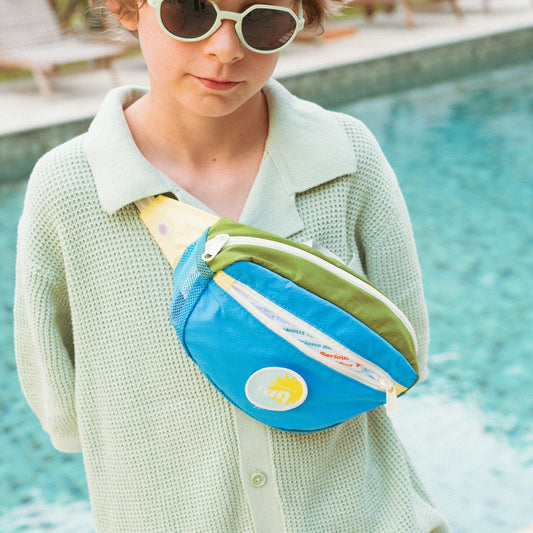 sac banane bleu enfant