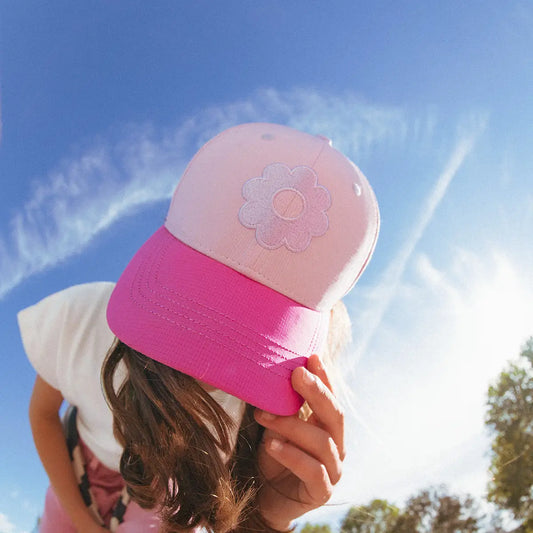casquette enfant baseball rose fleur