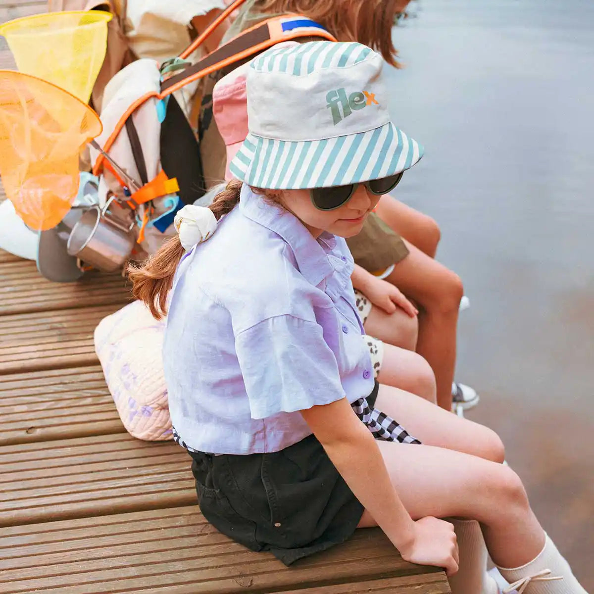 bob anti-uv enfant bébé bob réversible sauge