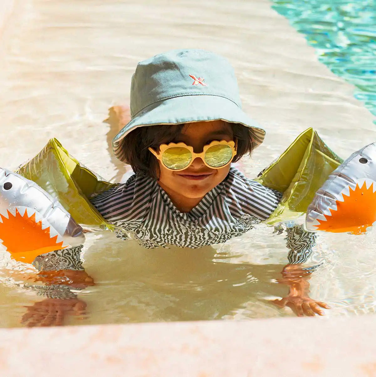 bob anti-uv enfant bébé bob réversible sauge