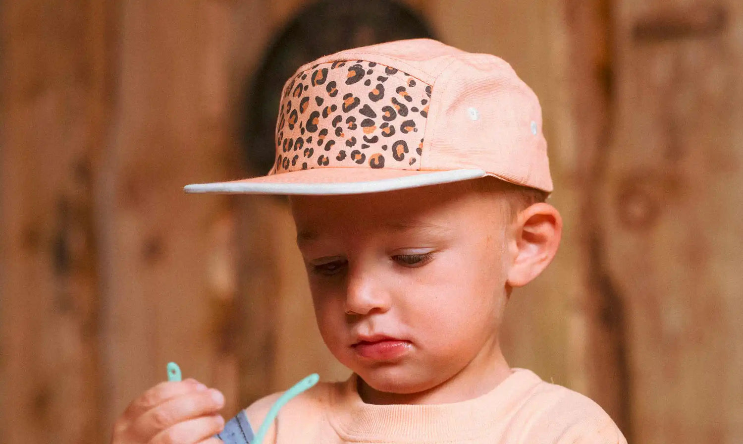 casquette anti-uv enfant bébé casquette léopard abricot