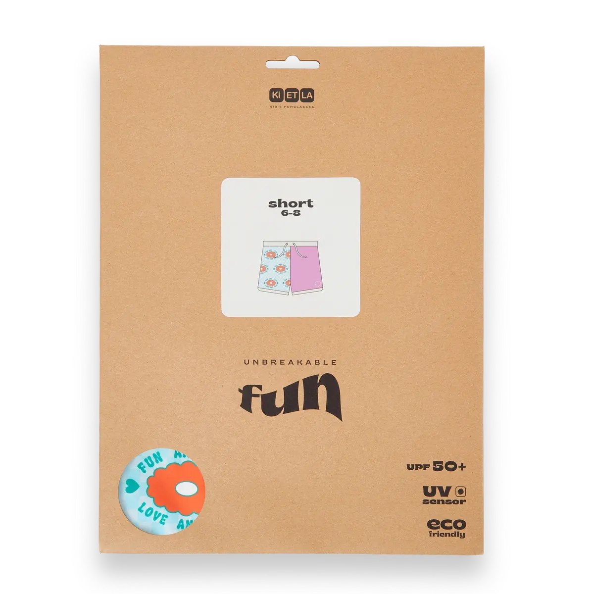 packshot short de bain anti-uv enfant fleur