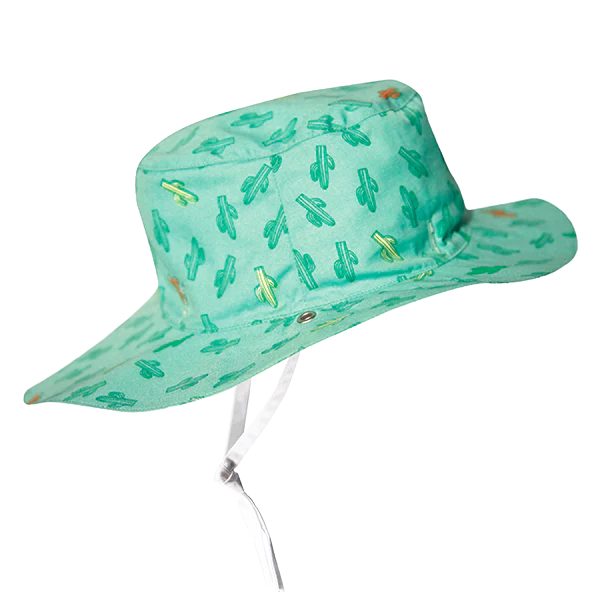 chapeau antiuv kapel vert motif cactus