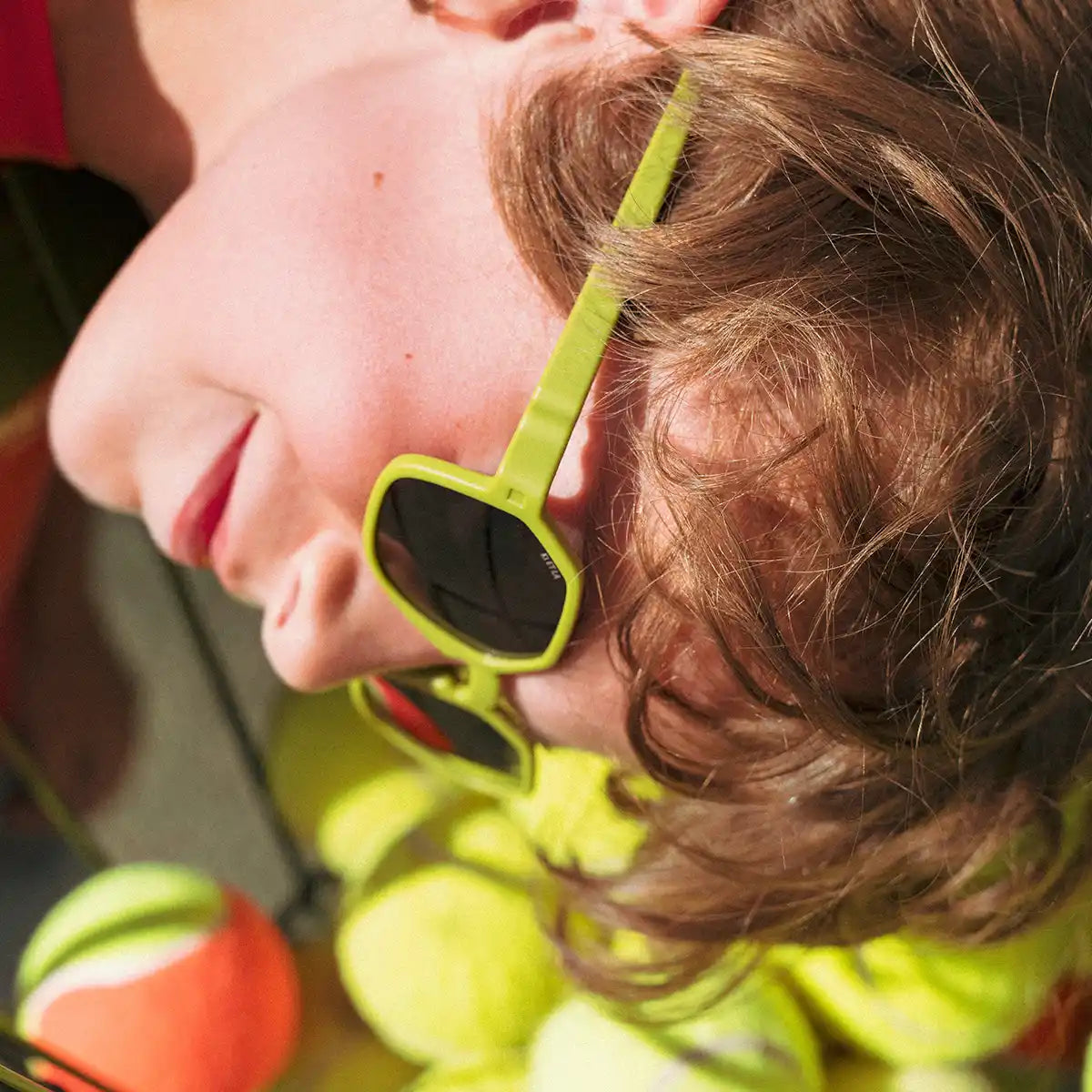 lunettes de soleil hexagonale enfant olive