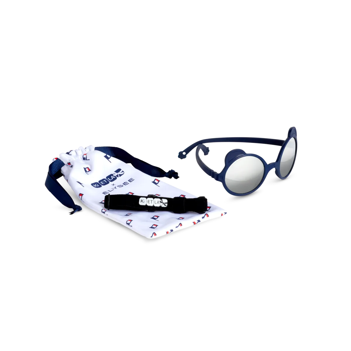 packshot lunettes de soleil bébé enfant ourson bleu elysée