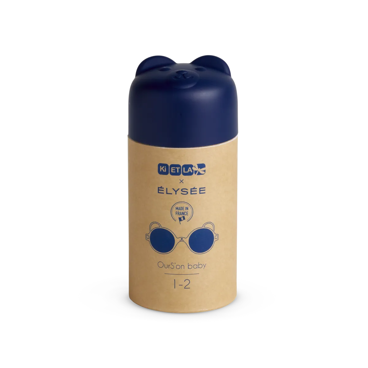 packshot lunettes de soleil bébé enfant ourson bleu elysée