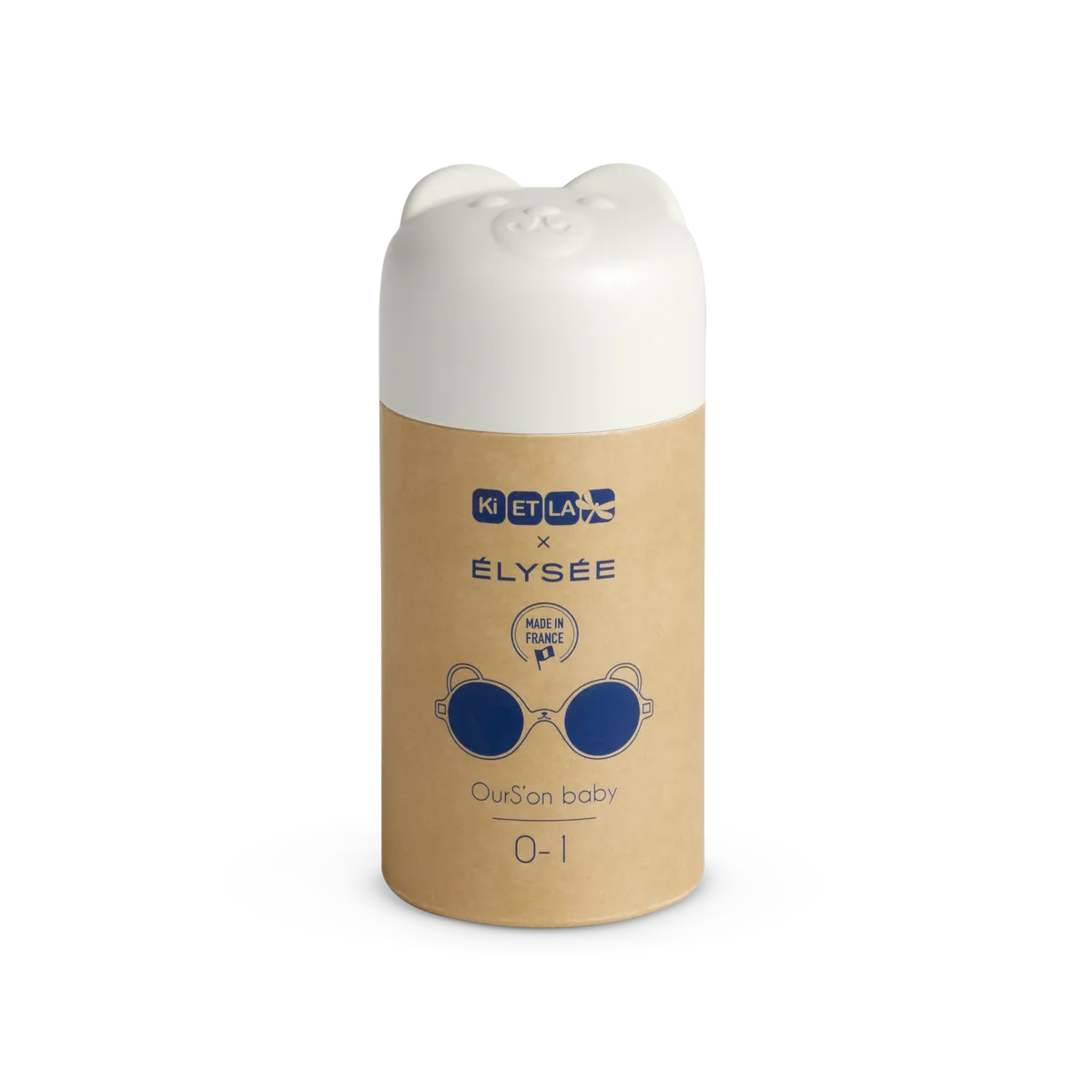 packshot lunettes de soleil bébé enfant ourson blanc elysée