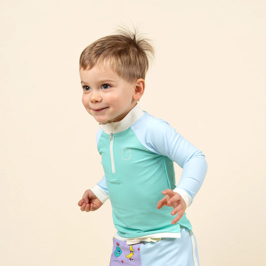 tshirt anti uv enfant bleu vert