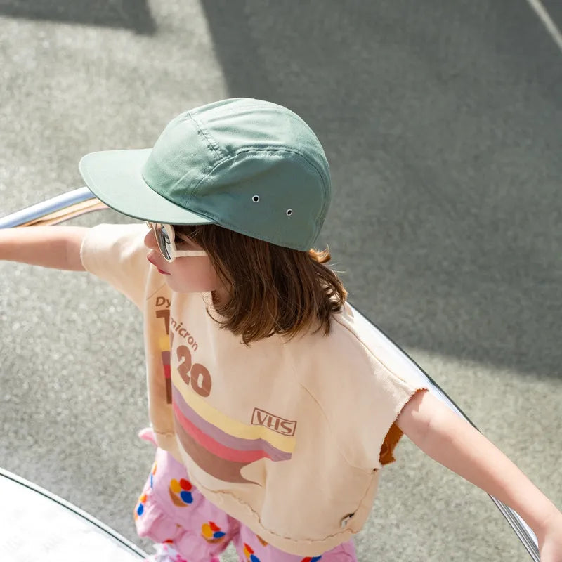 casquette anti-uv enfant five panel cap kaki