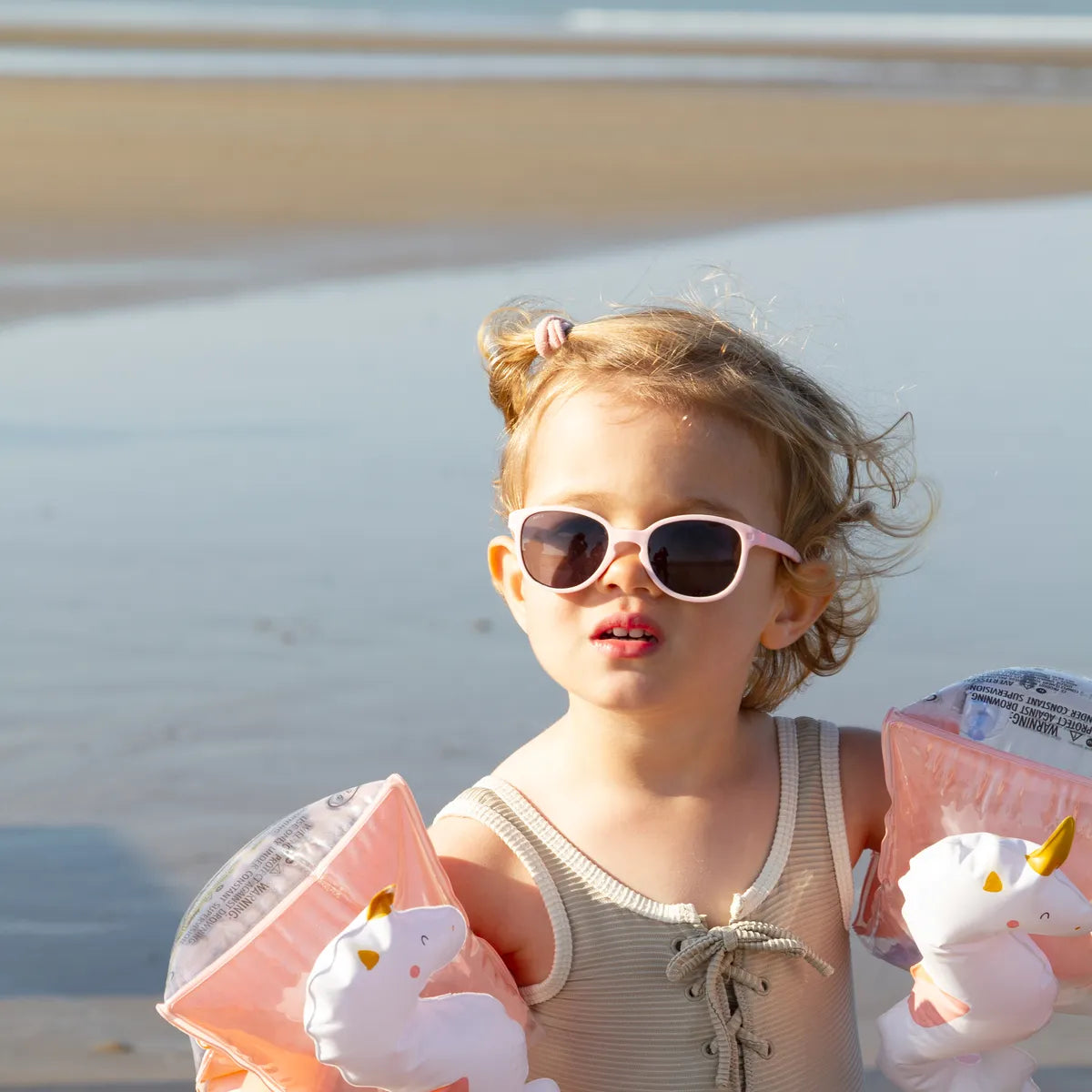lunettes de soleil enfant bébé wazz rose pâle