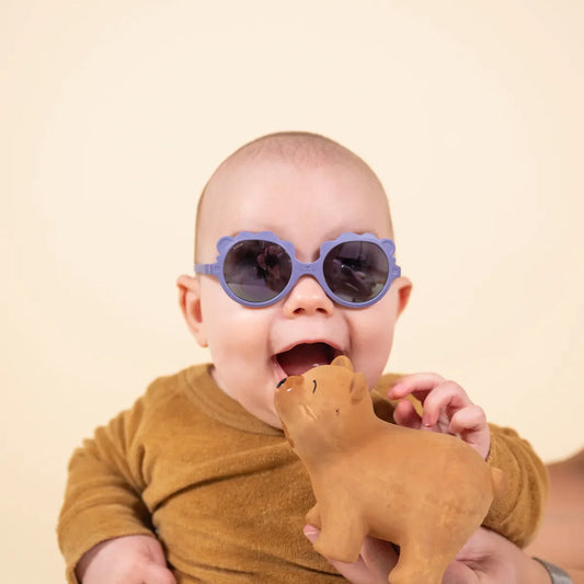 bébé avec lunettes lion violet