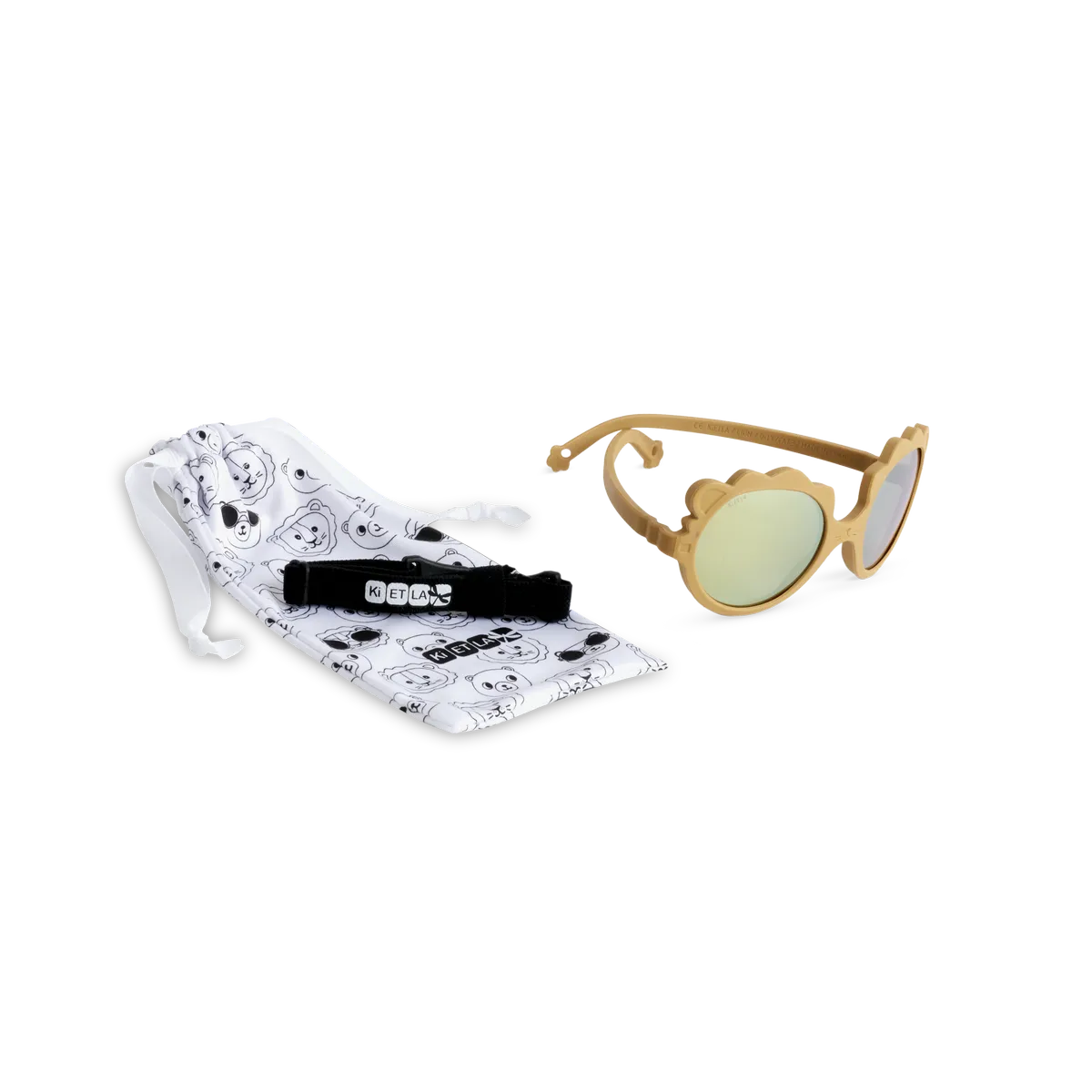 packshot lunettes de soleil bébé enfant lion miel