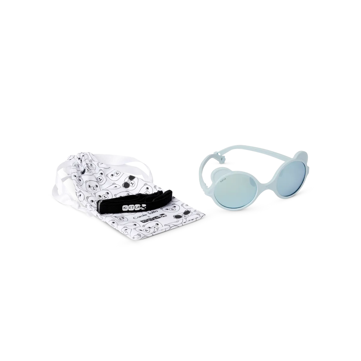 packshot lunettes de soleil bébé enfant ourson bleu ciel