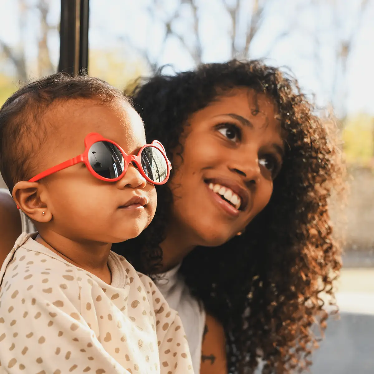 lunettes de soleil bébé enfant ourson rouge elysée