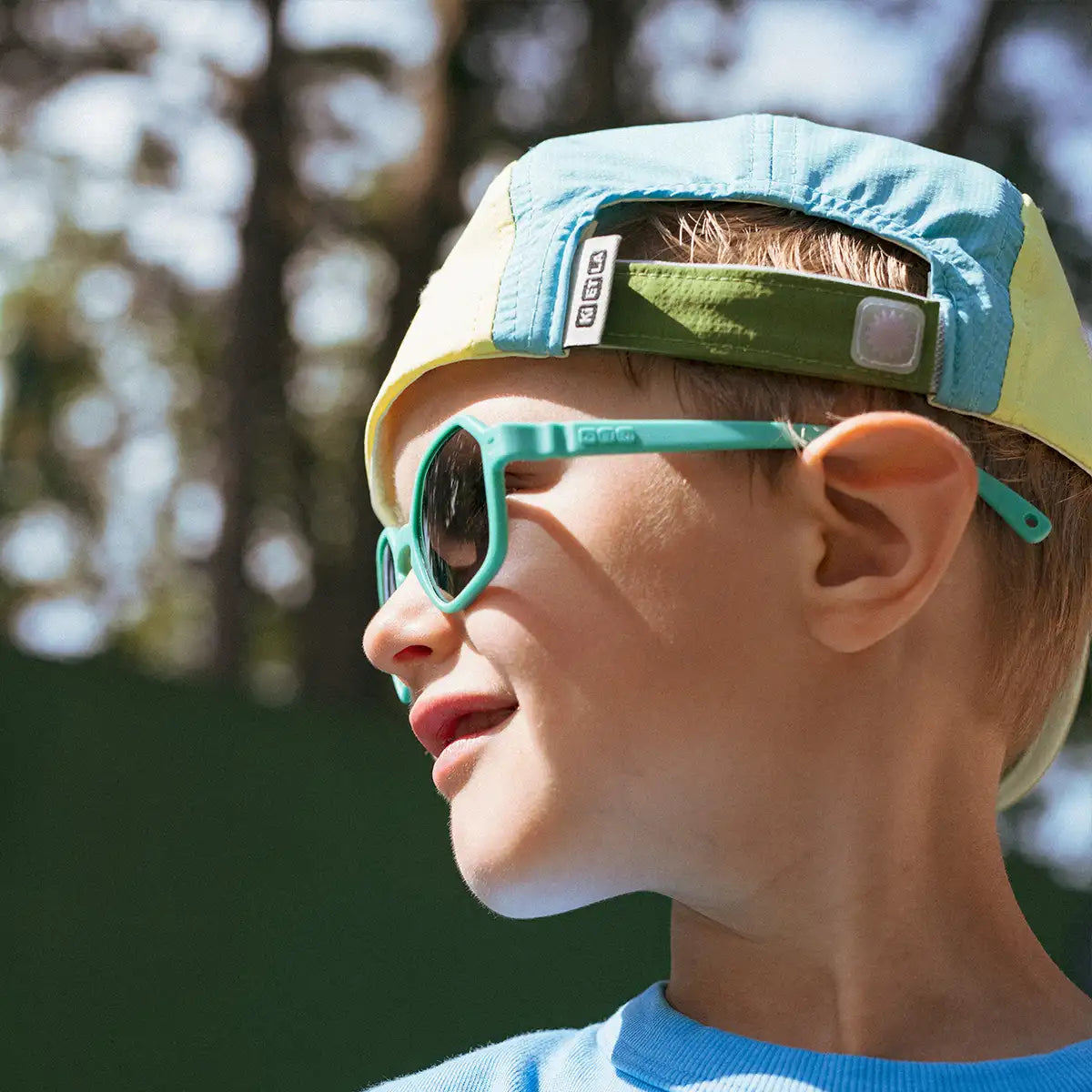 casquette enfant 5panel bleu arc en ciel