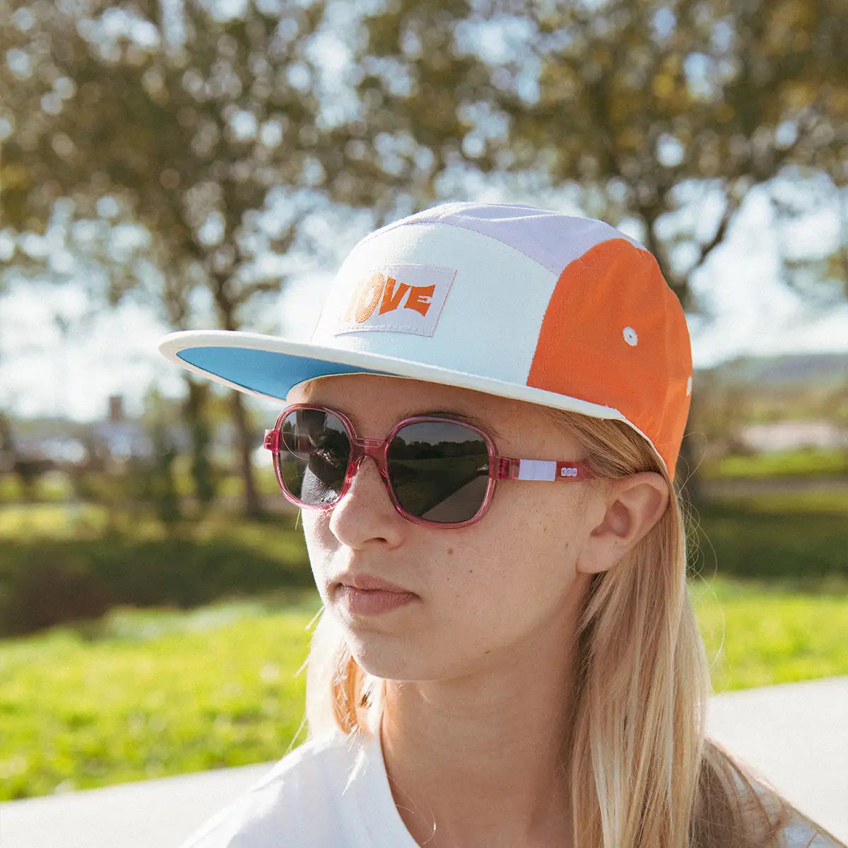 casquette enfant 5panel rose love