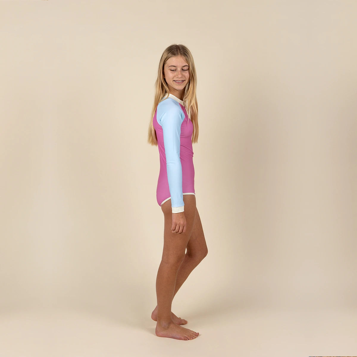 maillot une piece fille rose bleu