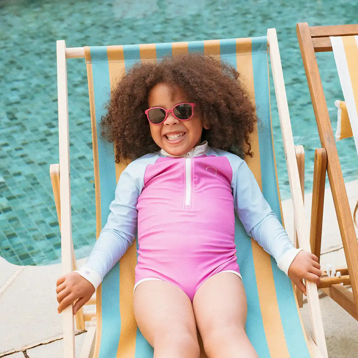 maillot une piece fille rose bleu