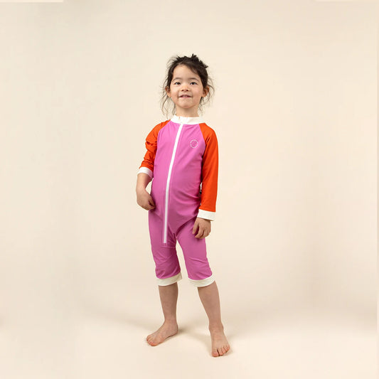 combishort anti uv bebe rose