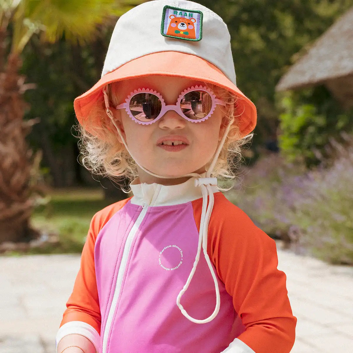 combishort anti uv bebe rose