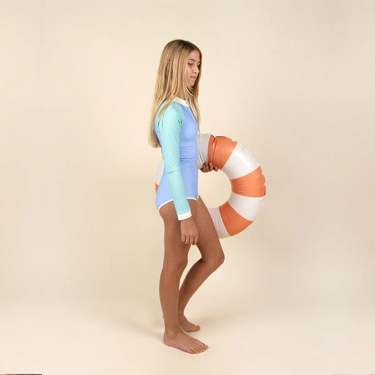 maillot une piece fille bleu