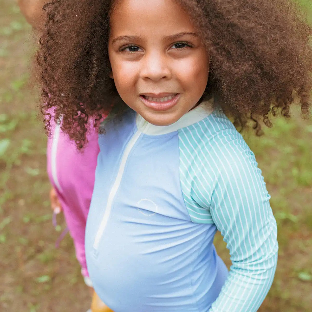 maillot une piece fille bleu