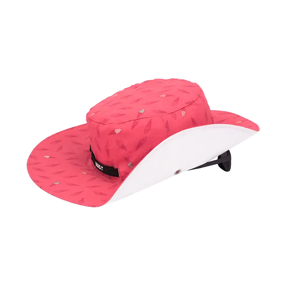 chapeau antiuv kapel rose motif glace