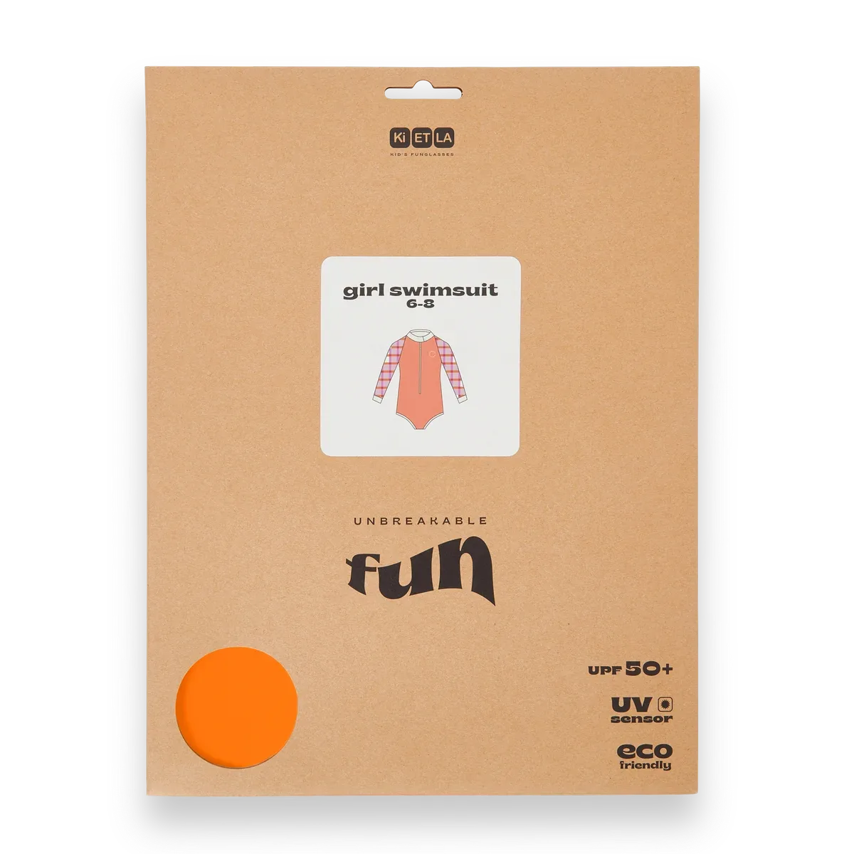 packshot maillot une piece fille rose tartan