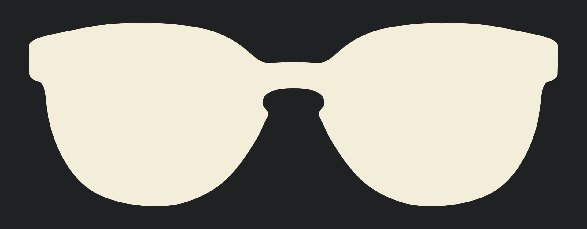 Logo lunette beige sur fond noir