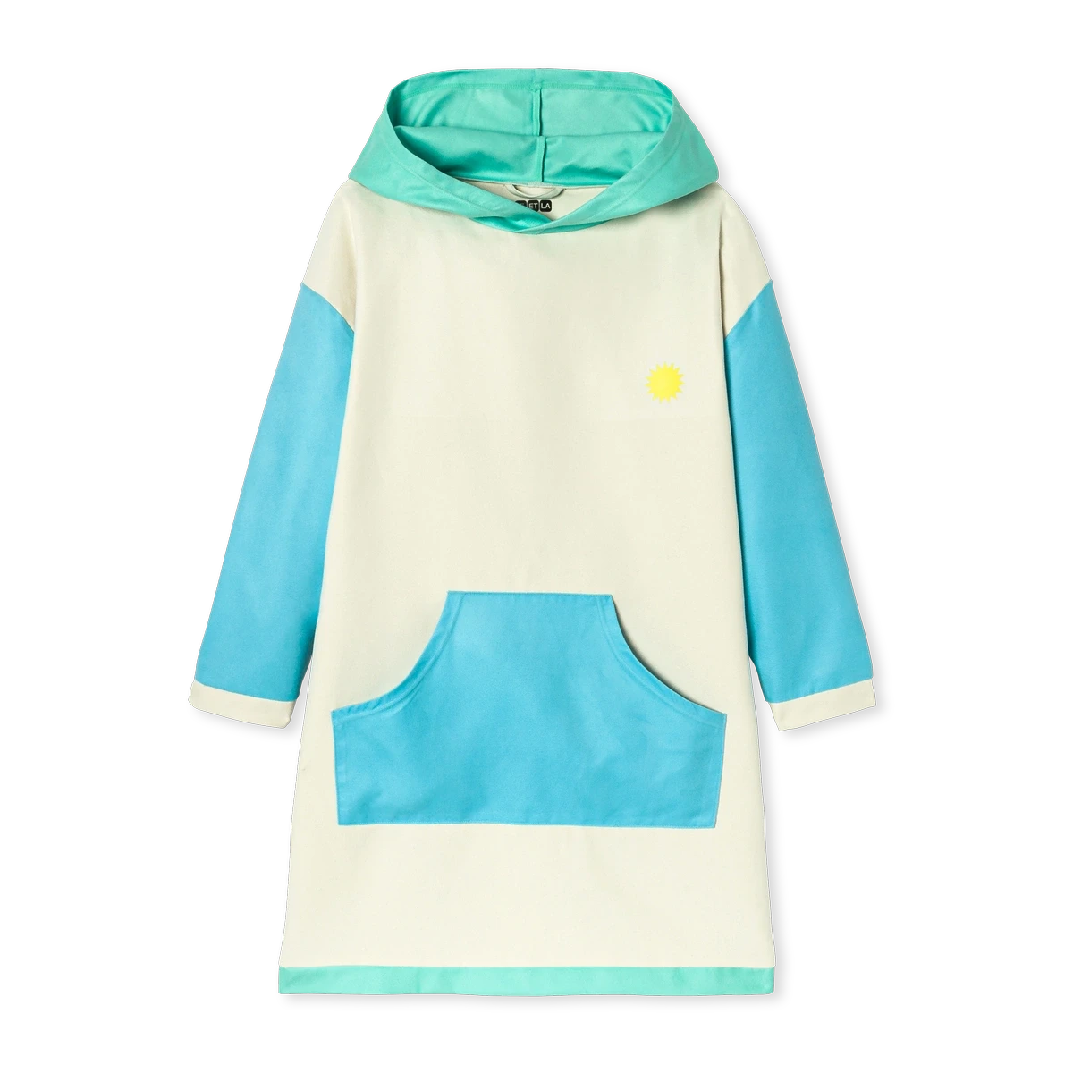 packshot poncho plage enfant bleu