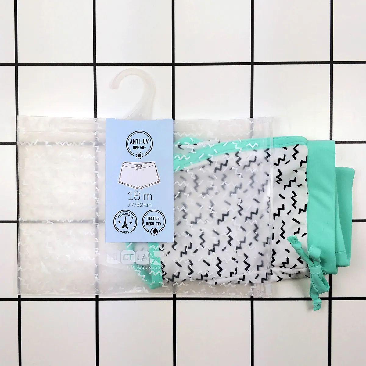 maillot de bain bébé short screech zigzag green