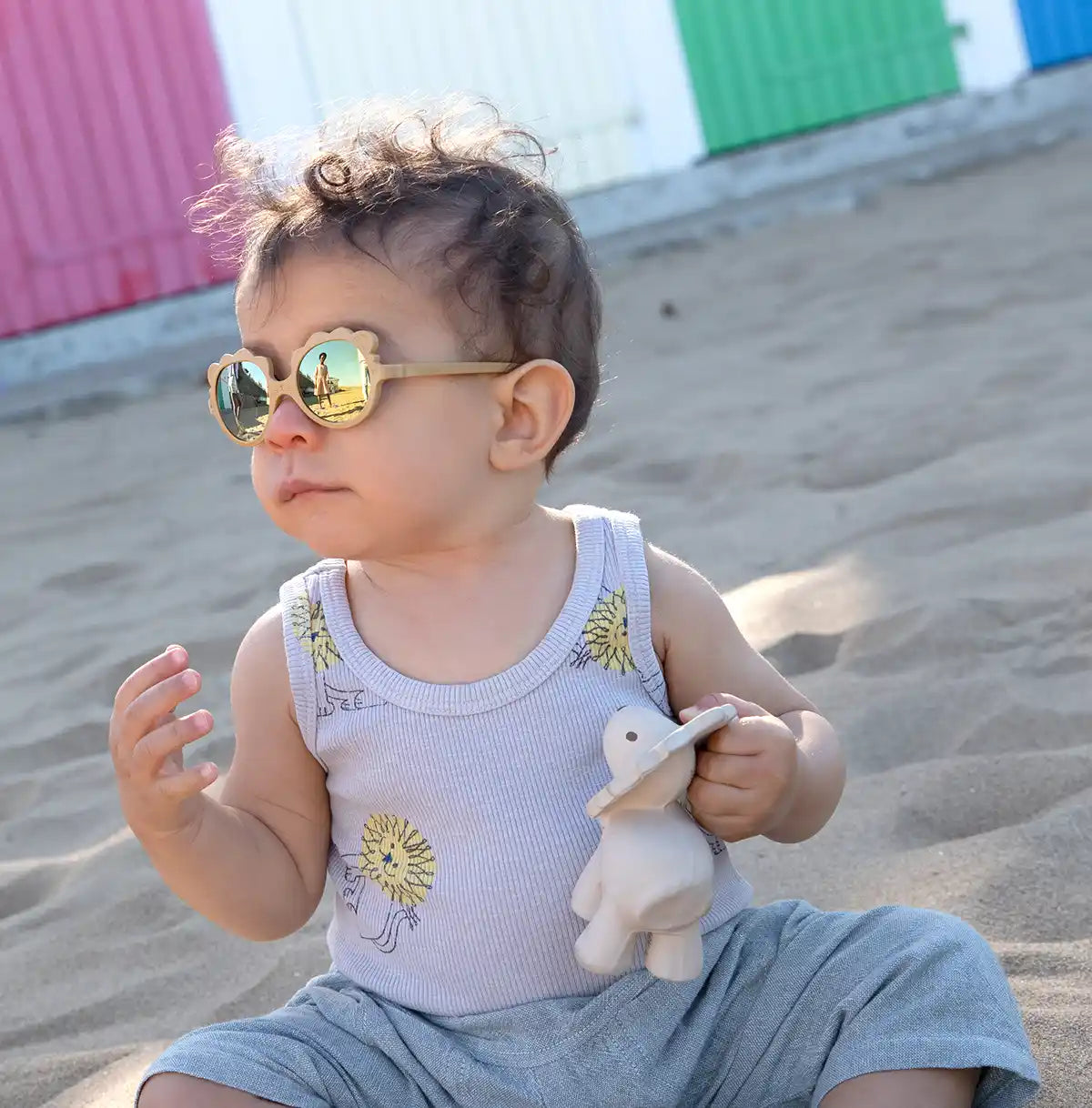 lunettes de soleil bébé enfant lion miel