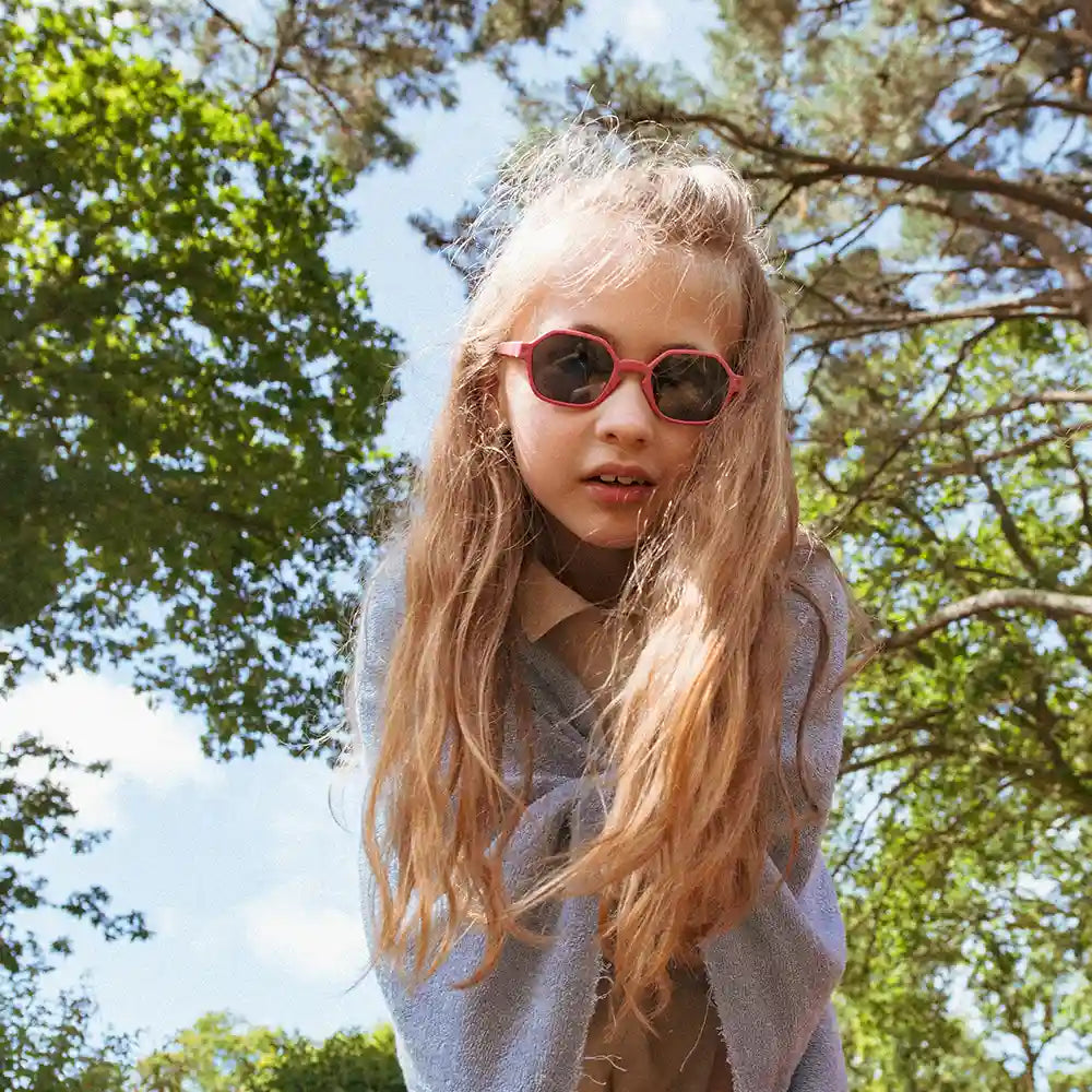 lunettes de soleil hexagonale enfant framboise