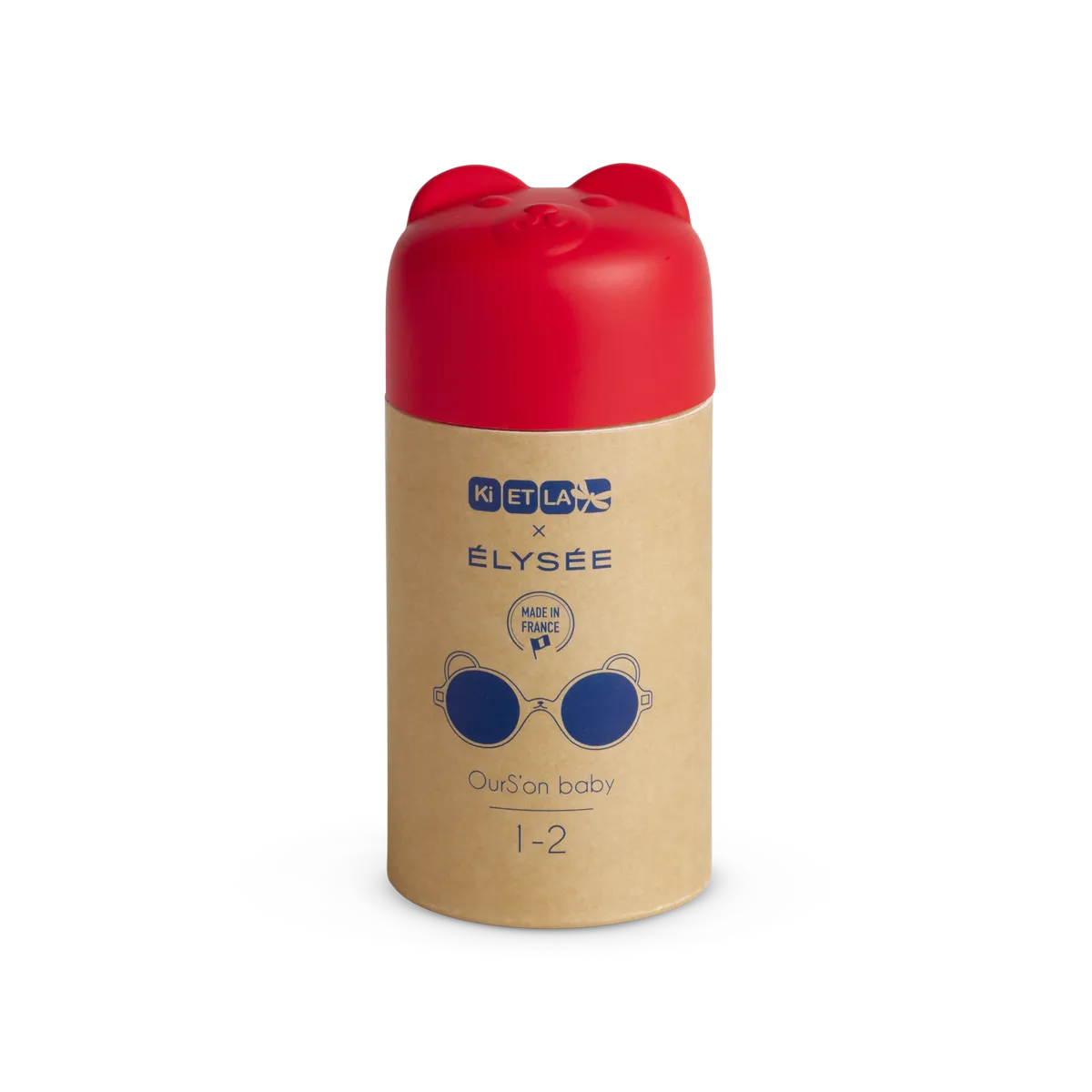 packshot lunettes de soleil bébé enfant ourson rouge elysée