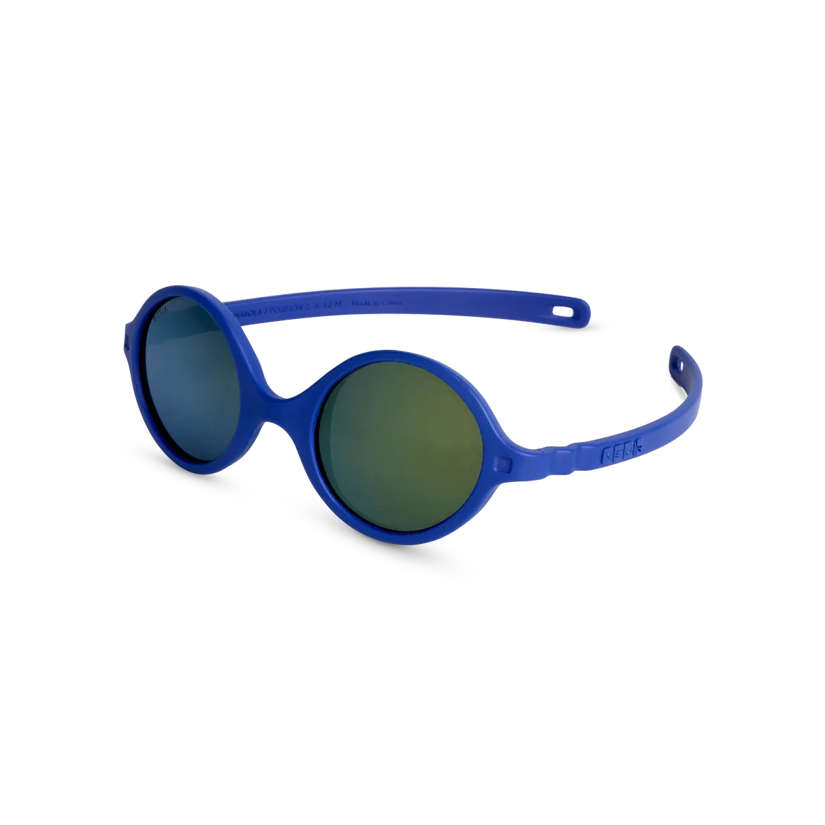 packshot lunettes de soleil bébé diabola bleu éléctrique
