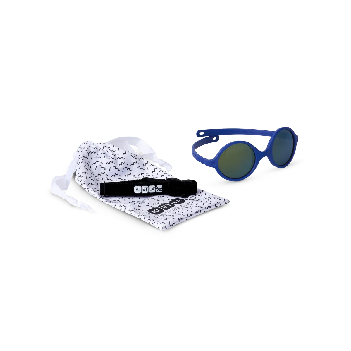packshot lunettes de soleil bébé diabola bleu éléctrique