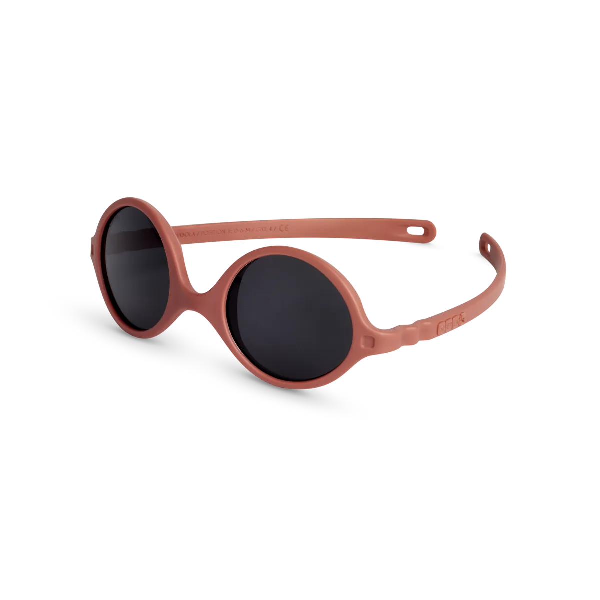 packshot lunettes de soleil bébé diabola terracotta