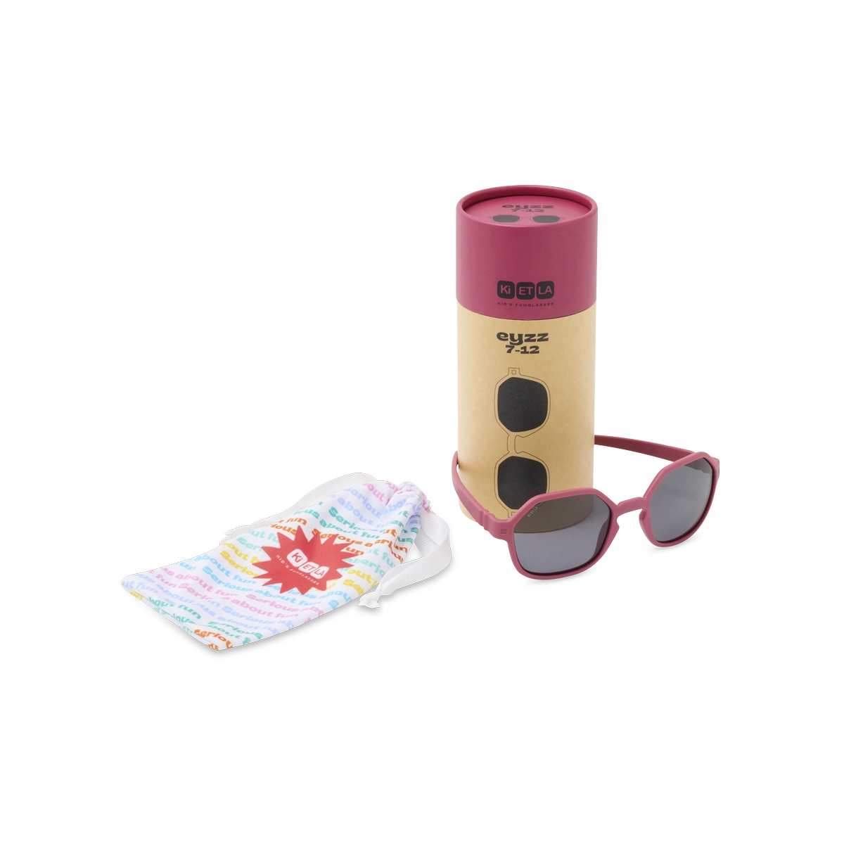 lunettes de soleil hexagonale enfant framboise