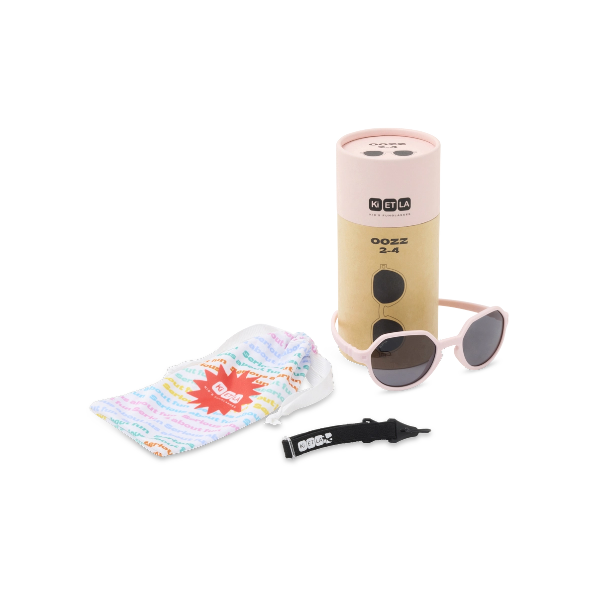 packshot lunettes de soleil enfant oozz rose pale