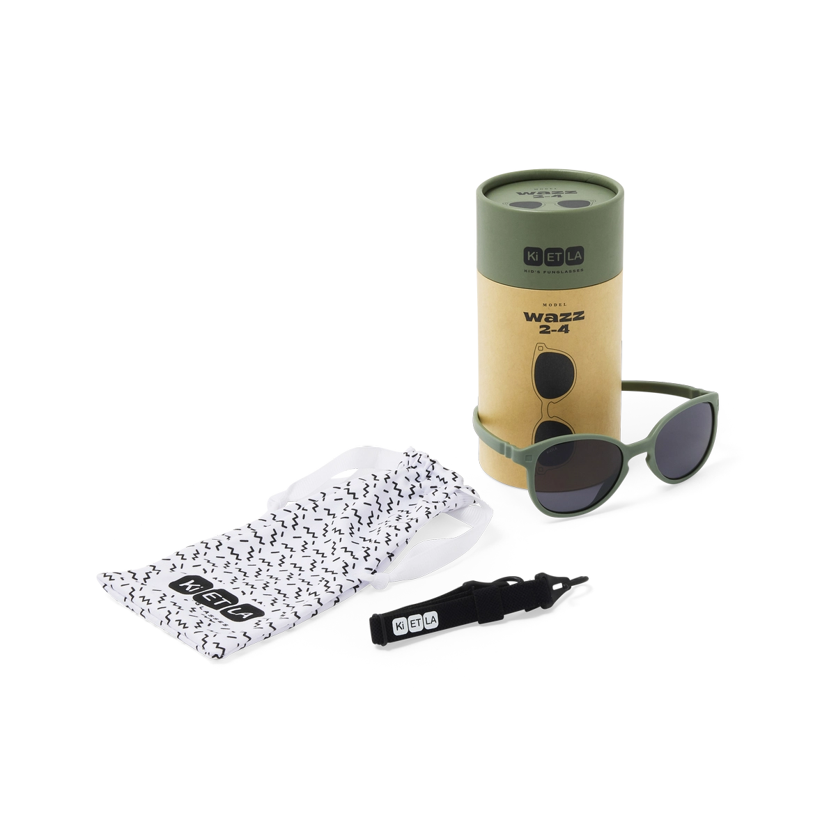 packshot lunettes de soleil enfant bébé wazz kaki