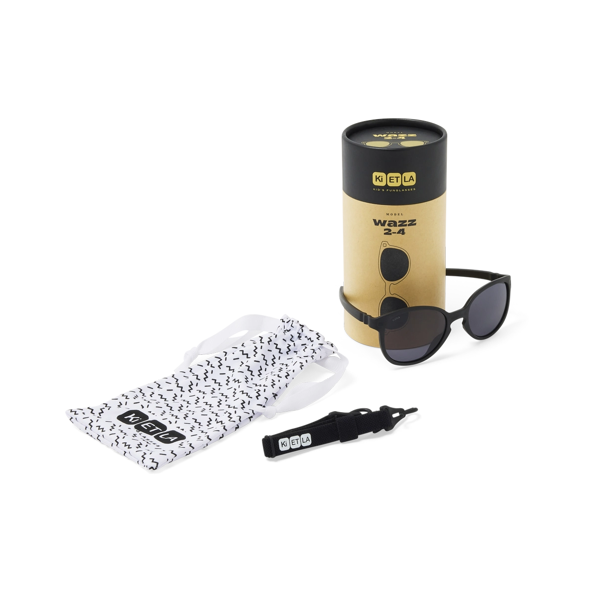 Packshot lunettes de soleil enfant bébé wazz noir