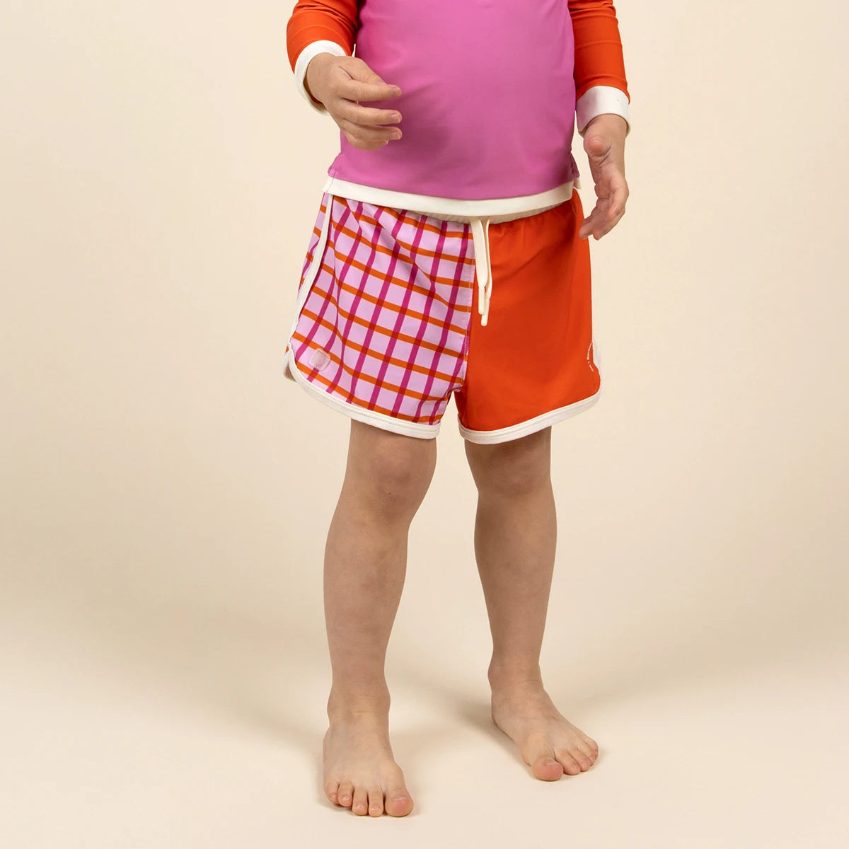 short de bain anti-uv enfant tartan
