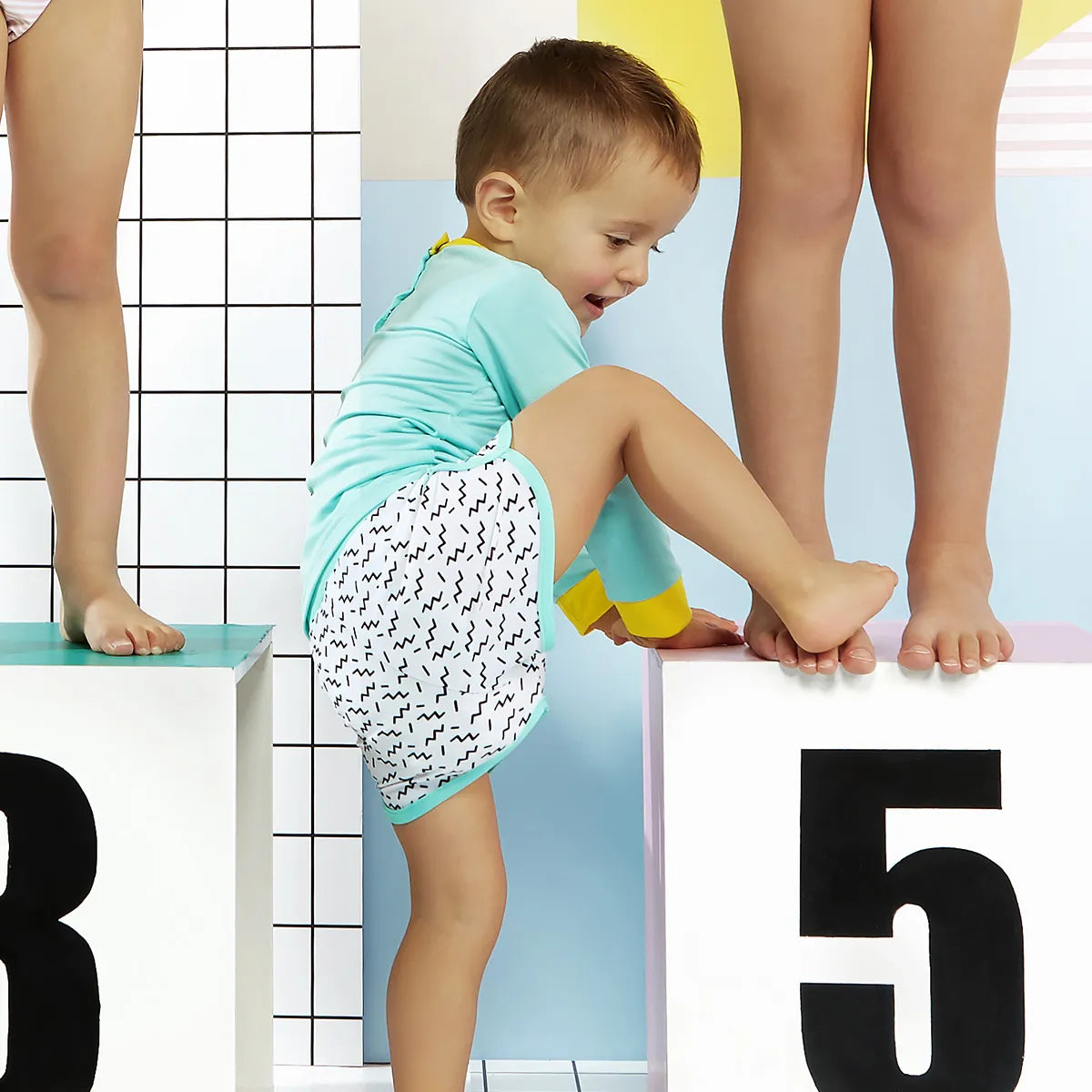 maillot de bain bébé short screech zigzag green