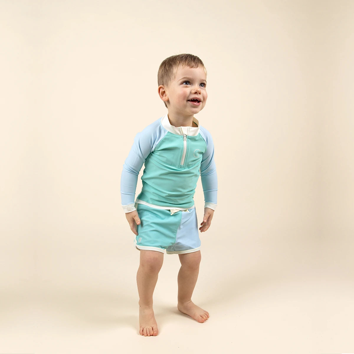 tshirt anti uv enfant bleu vert