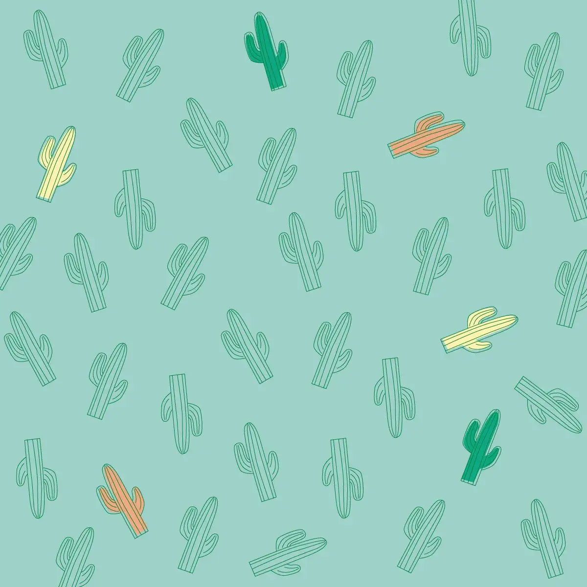 motif cactus sur fond vert