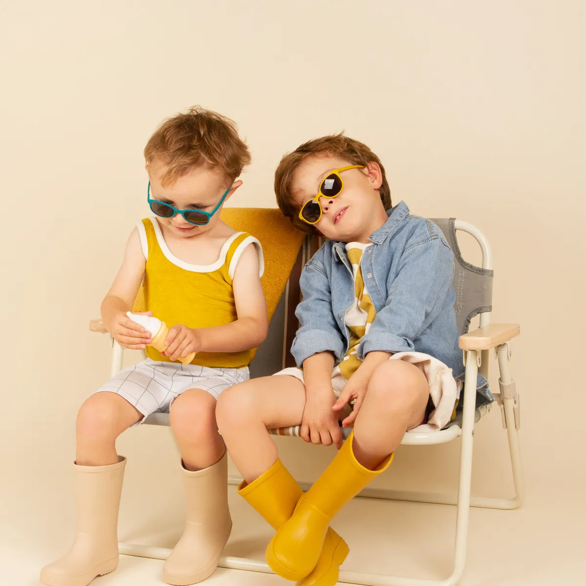 lunettes de soleil enfant bébé wazz jaune moutarde